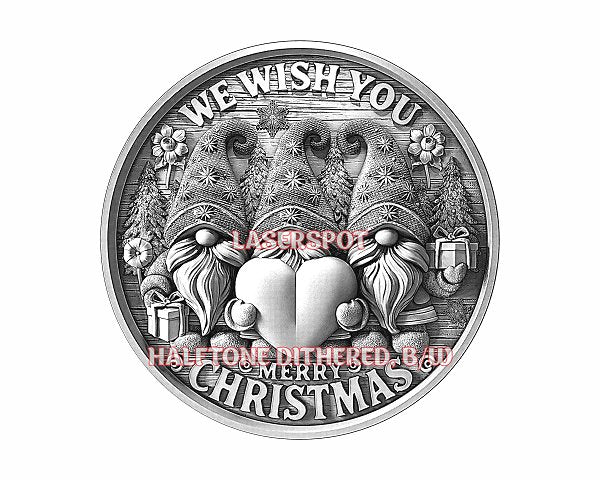 CHRISTMAS GNOMES 3d illusion & laser - ready files - 3DWave.us