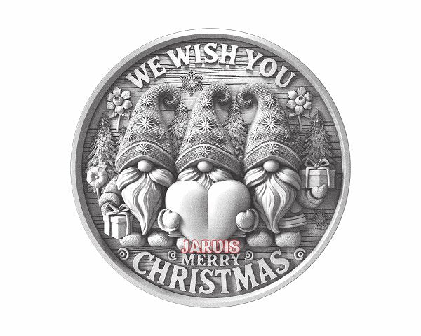 CHRISTMAS GNOMES 3d illusion & laser - ready files - 3DWave.us