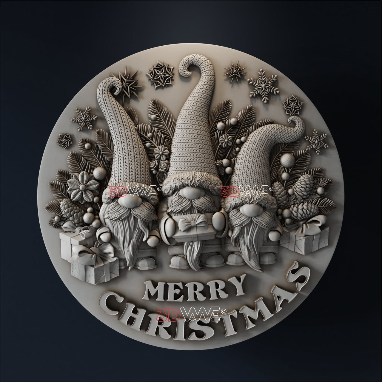 CHRISTMAS GNOMES 3d STL - 3DWave.us