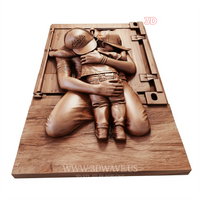 Thumbnail for Father and Child Embrace 3D Model for CNC | Family Wall Art | STL File - 3DWave.us