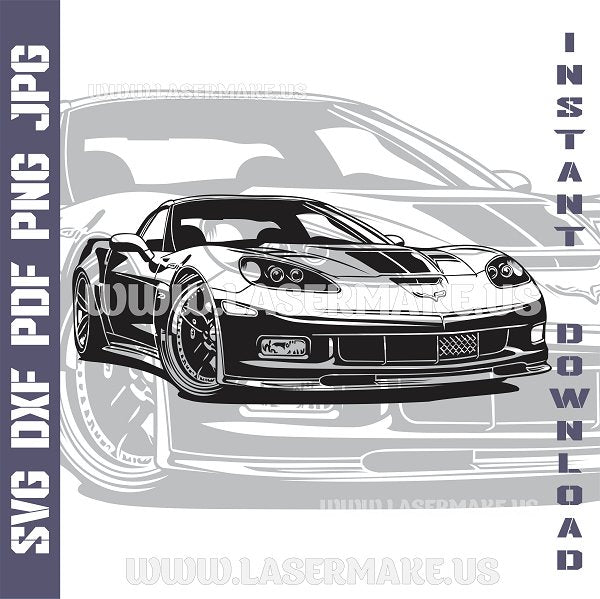 Corvette SVG laser ready files - 3DWave.us