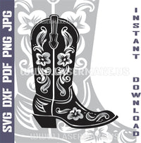 Thumbnail for Cowboy Boots SVG laser ready files - 3DWave.us