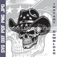 Thumbnail for Cowboy Skull SVG laser ready files - 3DWave.us