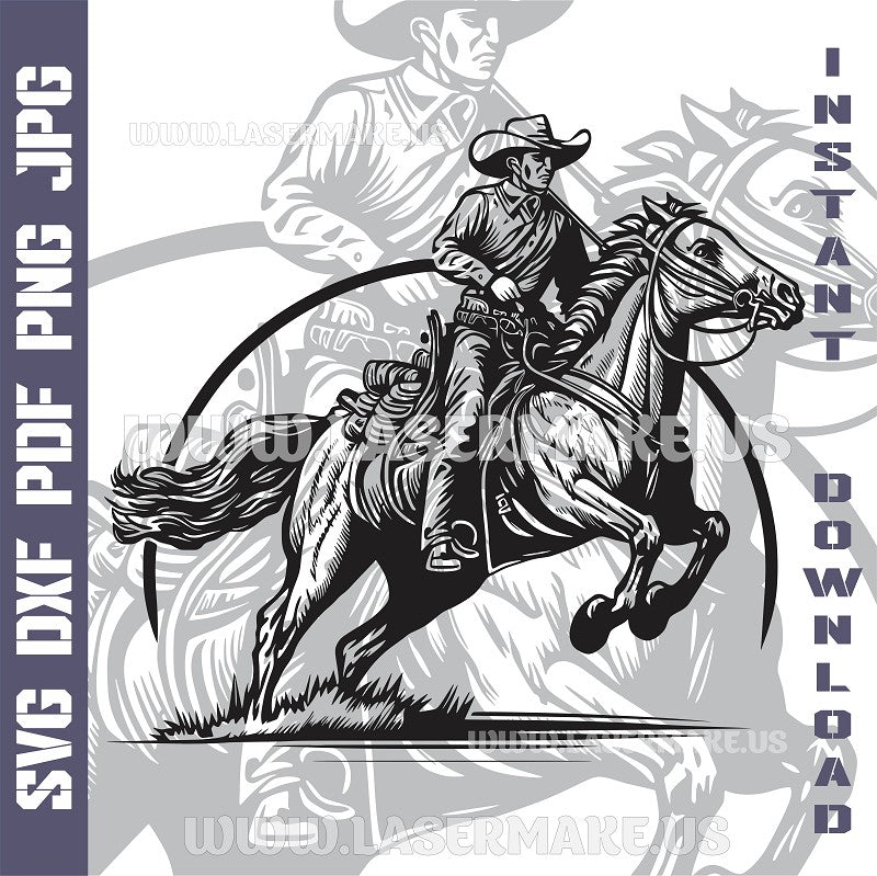 Cowboy SVG laser ready files - 3DWave.us