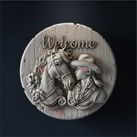 Thumbnail for COWBOY WELCOME SIGN 3d stl - 3DWave.us