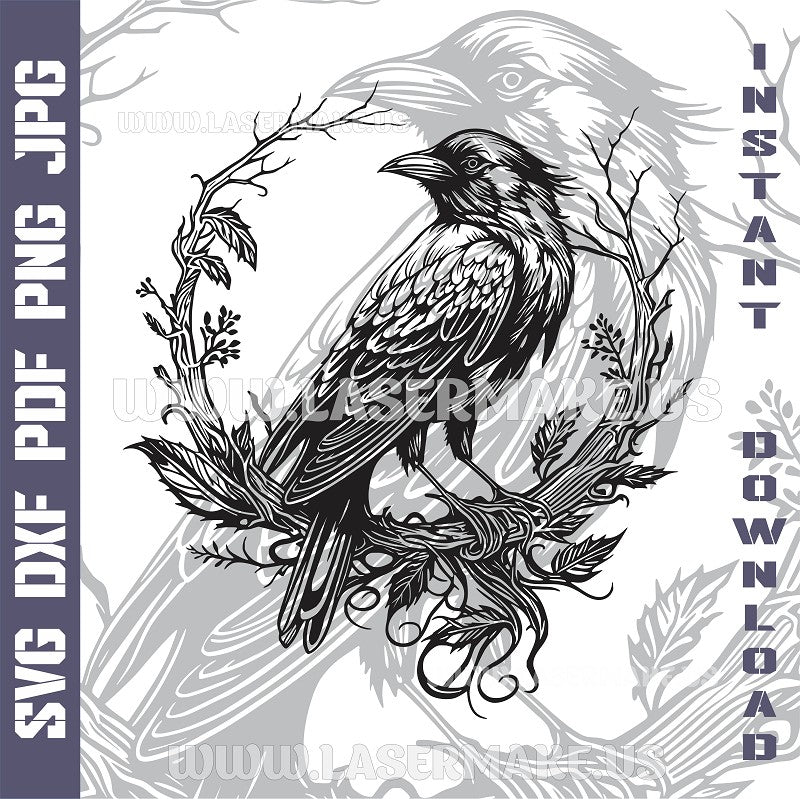 Crow SVG laser ready files - 3DWave.us