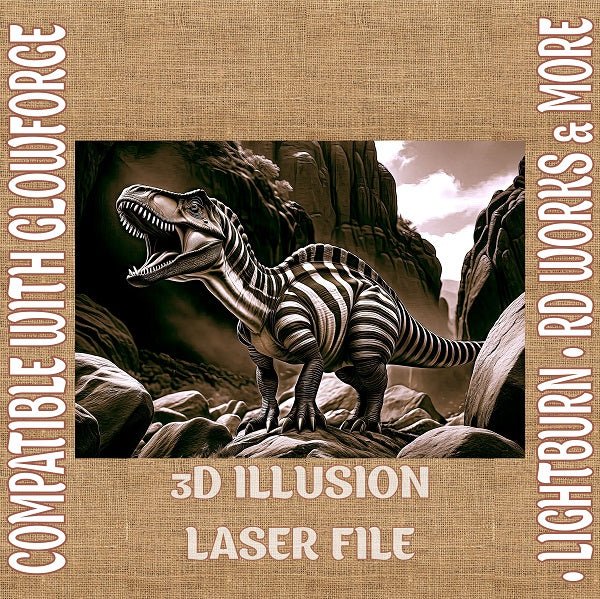 DINOSAUR 3d illusion & laser - ready files - 3DWave.us