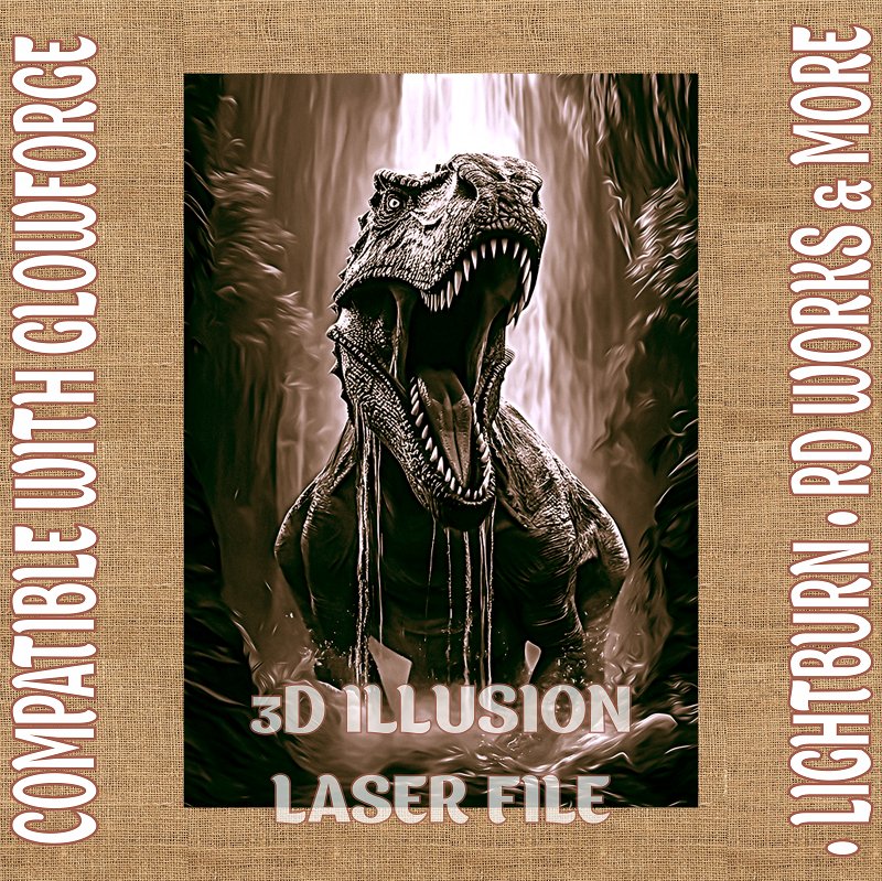 DINOSAUR 3d illusion & laser - ready files - 3DWave.us