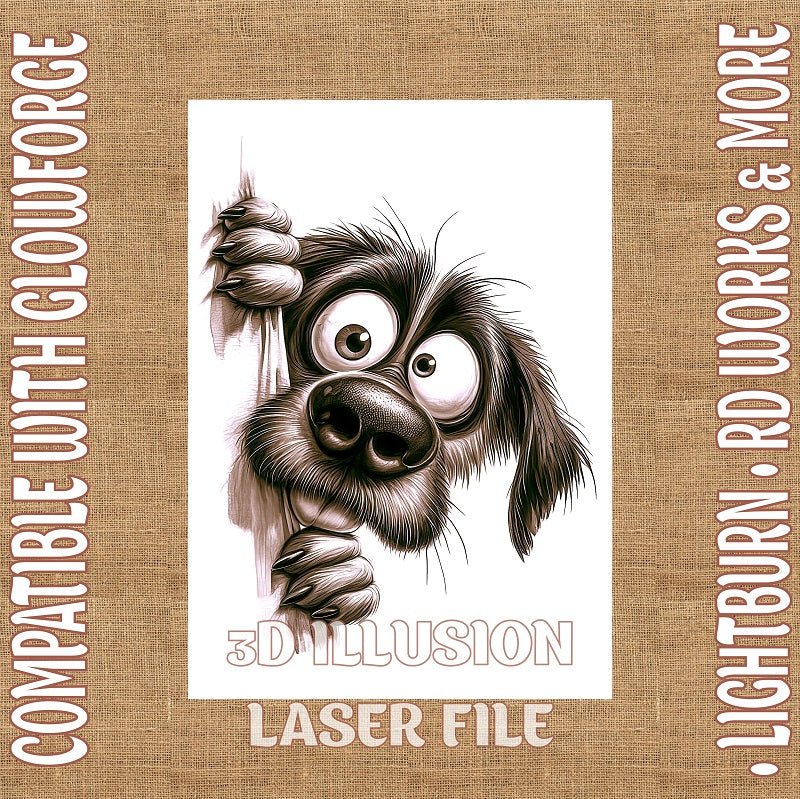 DOG 3d illusion & laser - ready files - 3DWave.us