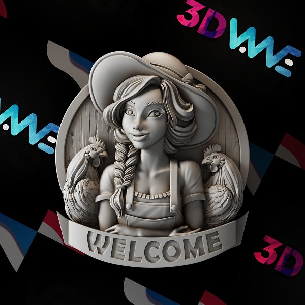 FARM WELCOME SIGN 3d stl - 3DWave.us