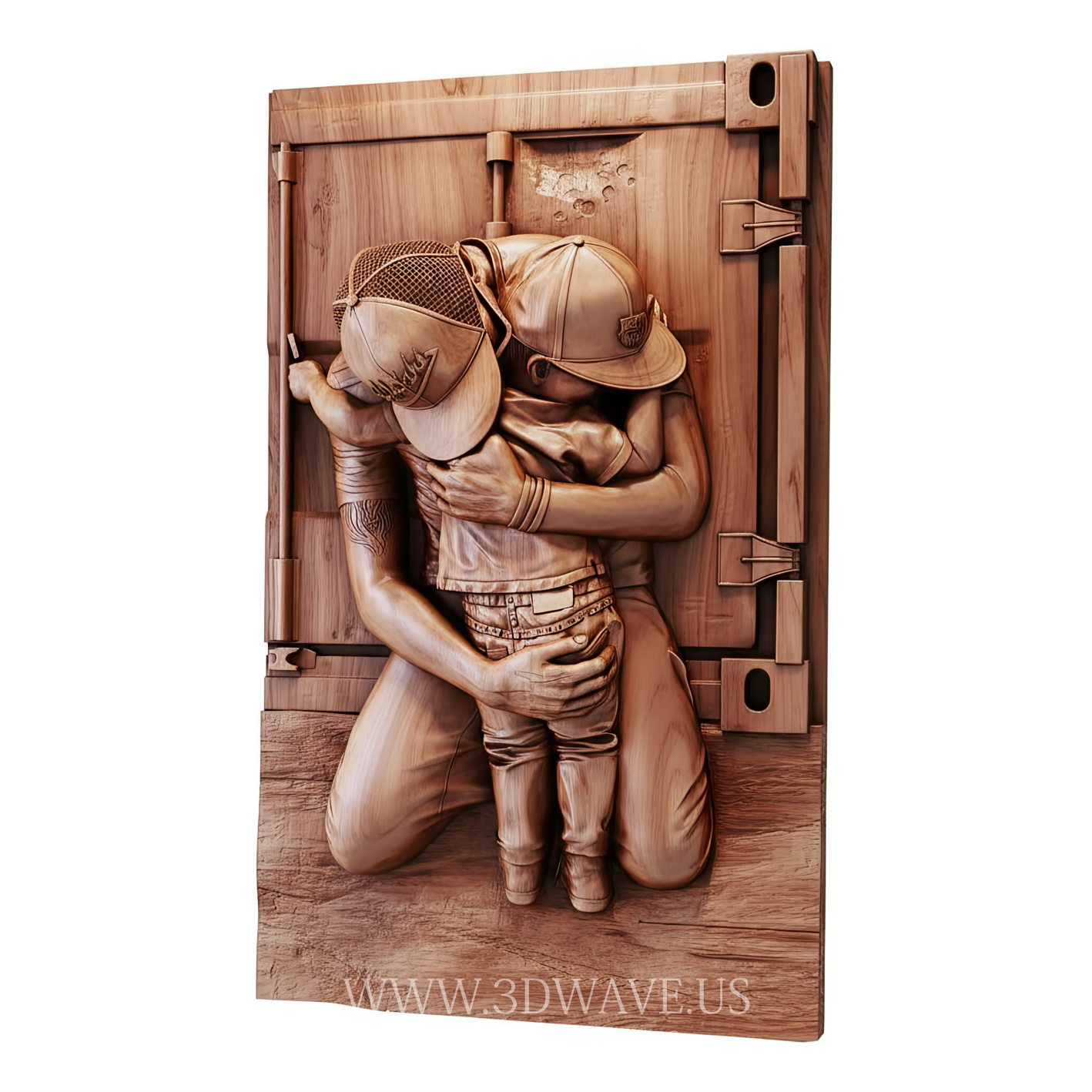 Father and Child Embrace 3D Model for CNC | Family Wall Art | STL File - 3DWave.us
