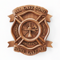 Thumbnail for Firefighter Maltese Cross - 3D Model for CNC | Memorial Wood Carving STL File - 3DWave.us