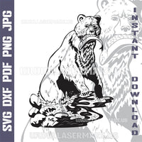 Thumbnail for Fishing Bear SVG laser ready files - 3DWave.us