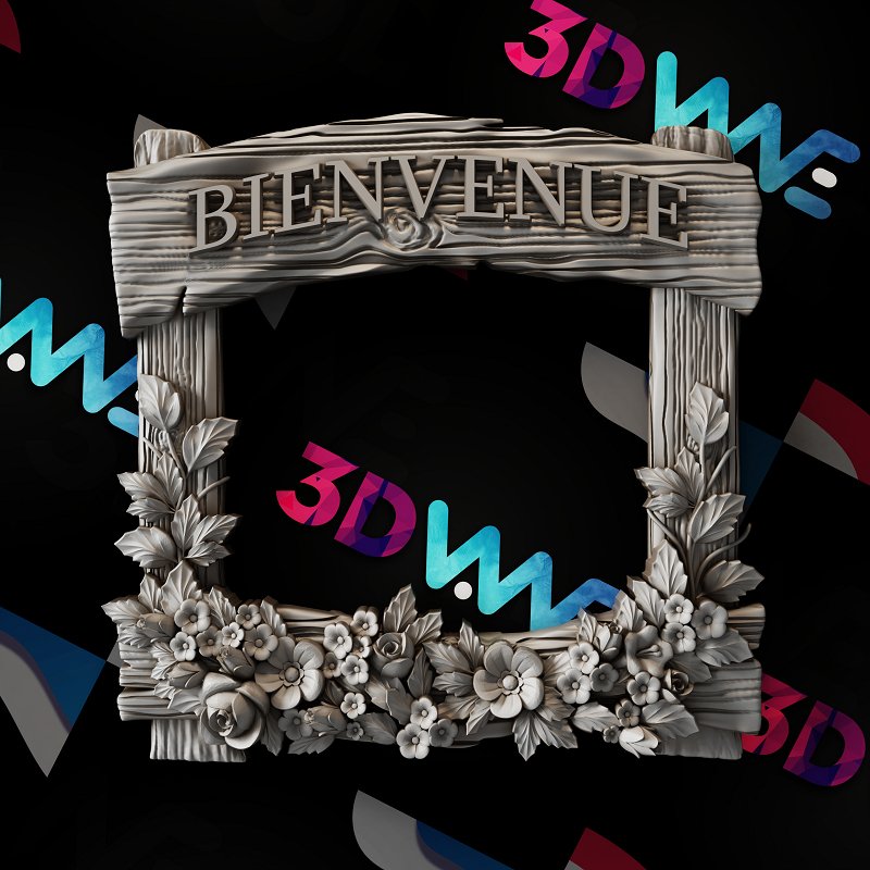 FLOWER FRAME 3d stl - 3DWave.us