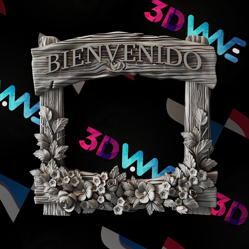 FLOWERS FRAME 3d stl - 3DWave.us