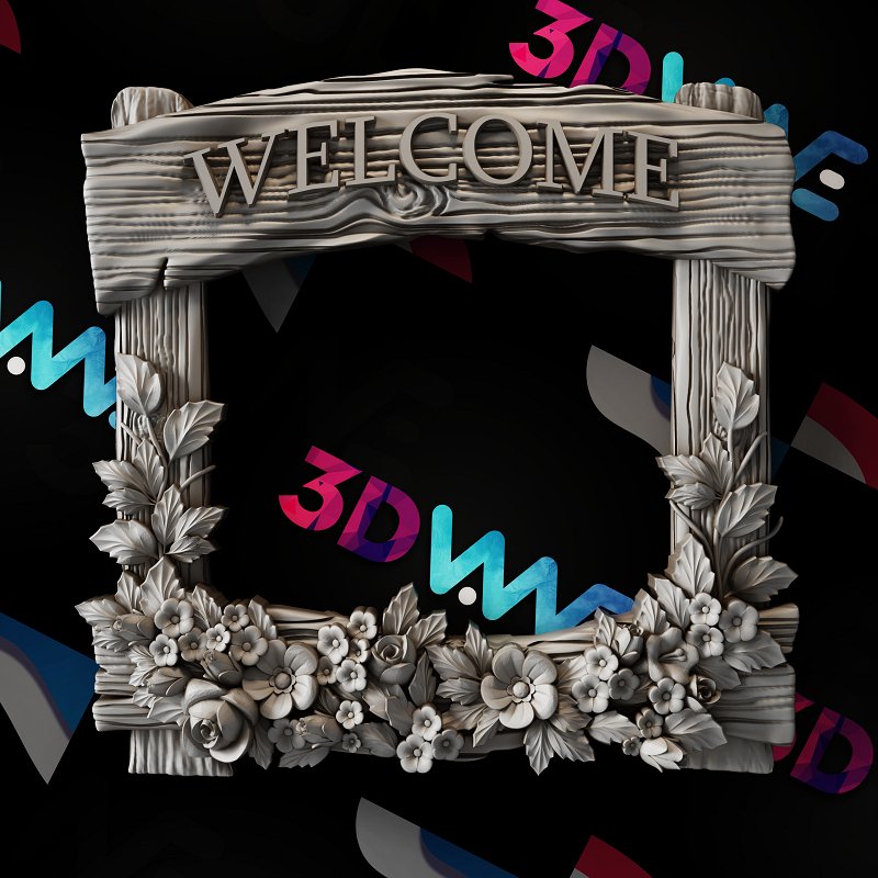 FLOWERS FRAME 3d stl - 3DWave.us