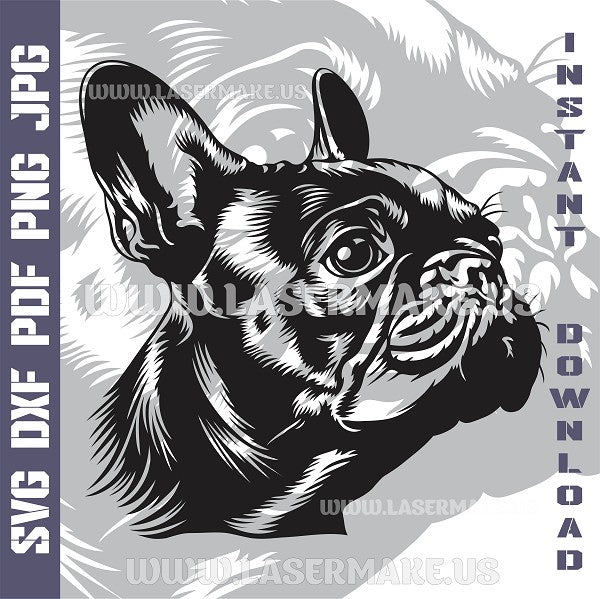 French Bulldog SVG laser ready files - 3DWave.us