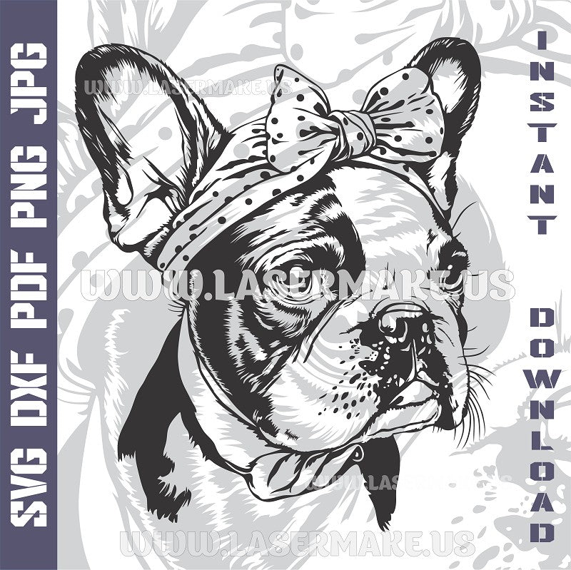 French Bulldog SVG laser ready files - 3DWave.us