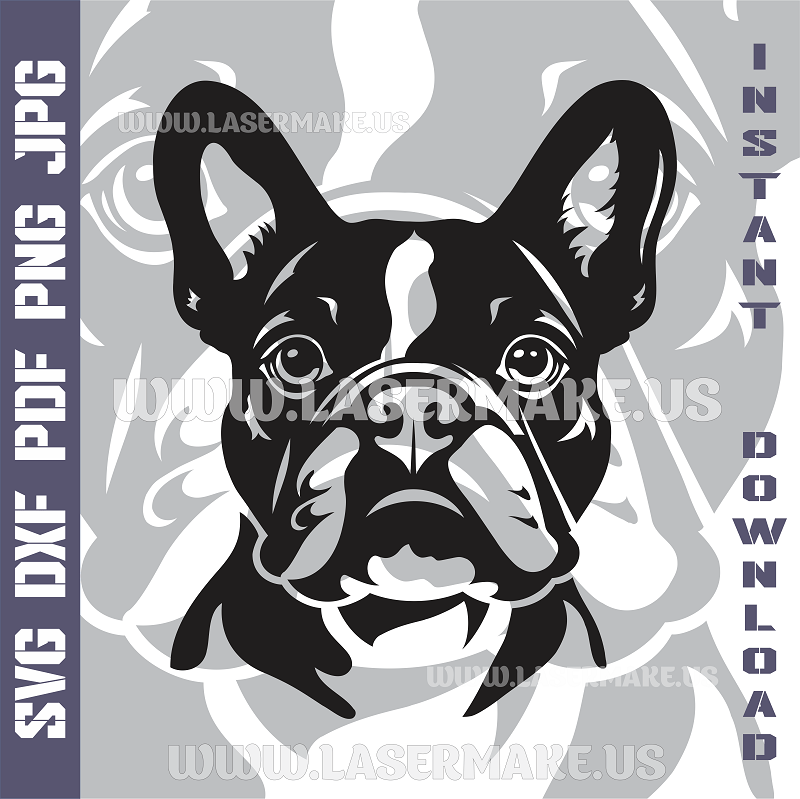 French Bulldog SVG laser ready files - 3DWave.us