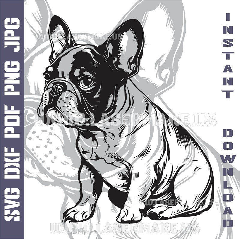 French Bulldog SVG laser ready files - 3DWave.us