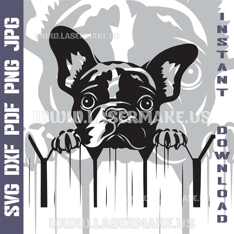 French Bulldog SVG laser ready files - 3DWave.us