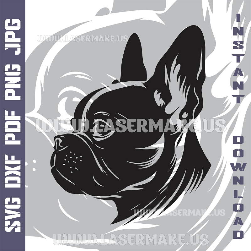 French Bulldog SVG laser ready files - 3DWave.us