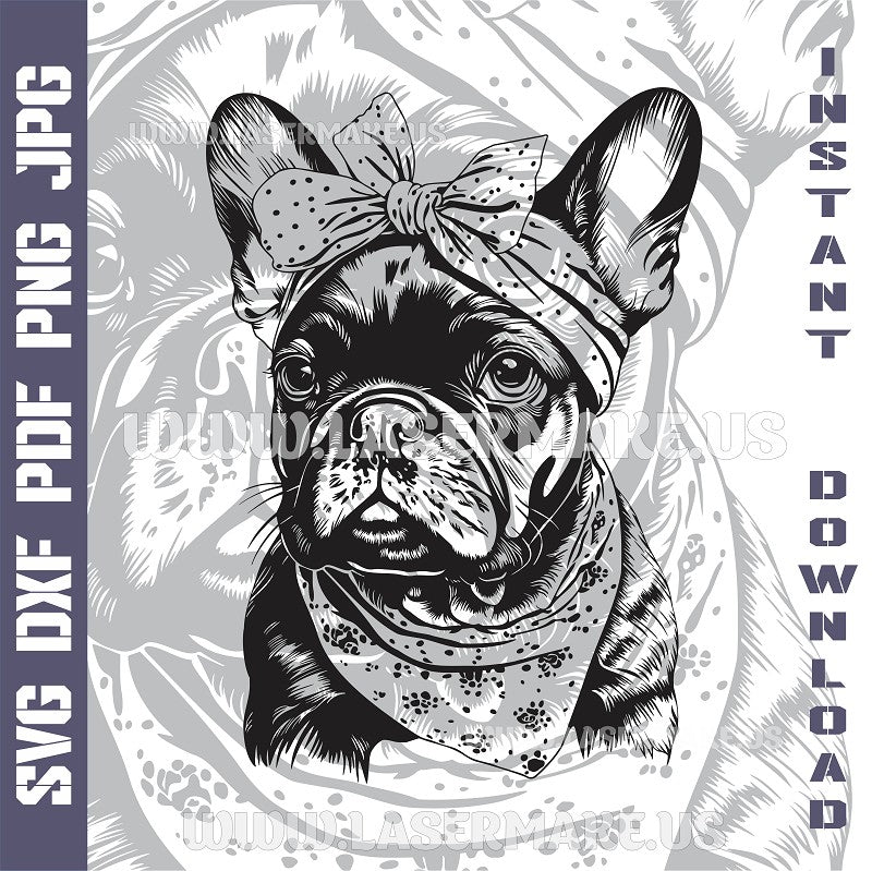 French Bulldog SVG laser ready files - 3DWave.us