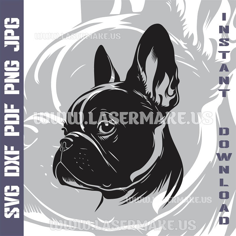 French Bulldog SVG laser ready files - 3DWave.us