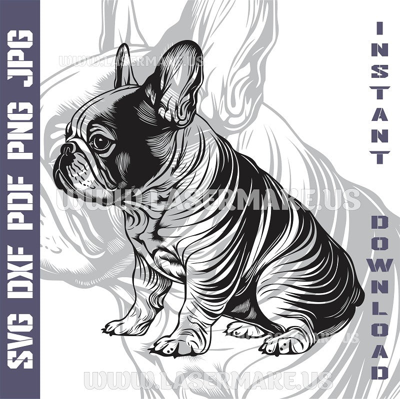 French Bulldog SVG laser ready files - 3DWave.us