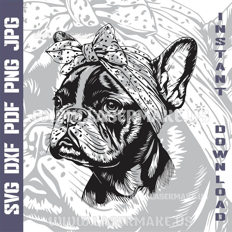 French Bulldog SVG laser ready files - 3DWave.us