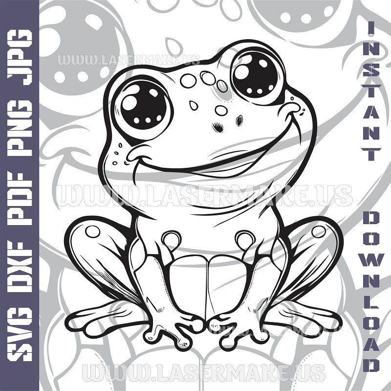 Funny Frog SVG laser ready files - 3DWave.us