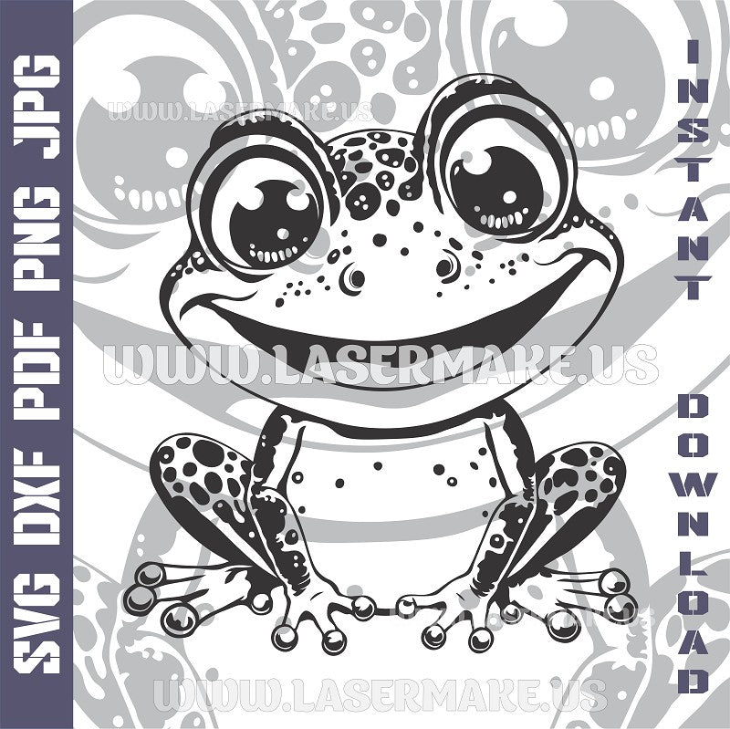 Funny Frog SVG laser ready files - 3DWave.us