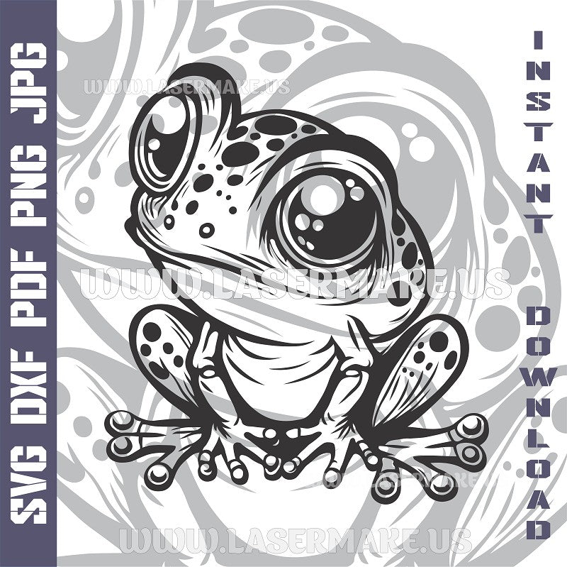 Funny Frog SVG laser ready files - 3DWave.us