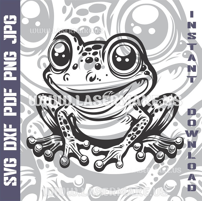 Funny Frog SVG laser ready files - 3DWave.us