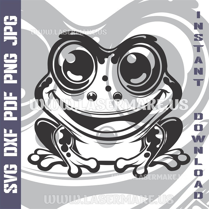 Funny Frog SVG laser ready files - 3DWave.us