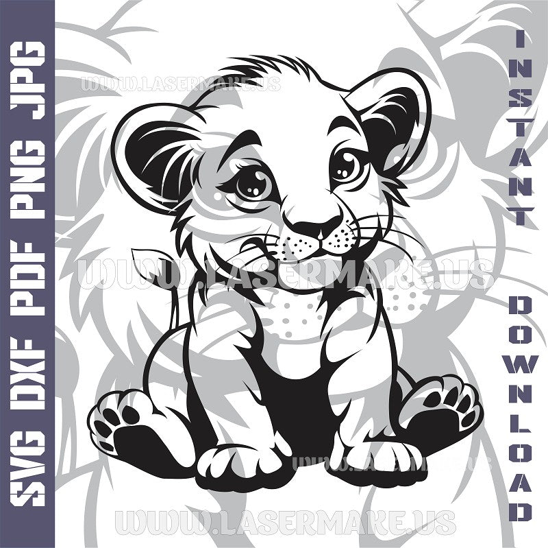 Funny Lion Baby SVG laser ready files - 3DWave.us