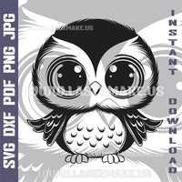 Thumbnail for Funny Owl SVG laser ready files - 3DWave.us