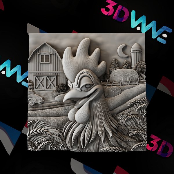 FUNNY ROOSTER 3d stl - 3DWave.us