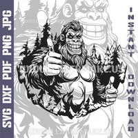 Thumbnail for Funny Sasquatch SVG laser ready files - 3DWave.us