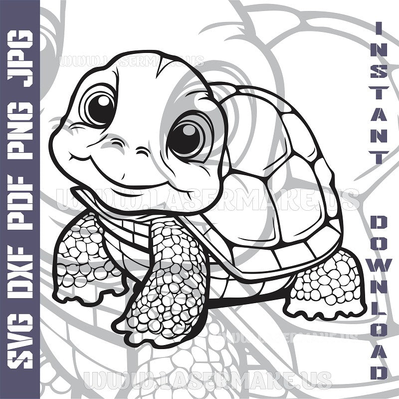 Funny Turtle SVG laser ready files - 3DWave.us