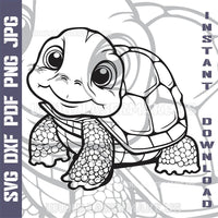 Thumbnail for Funny Turtle SVG laser ready files - 3DWave.us