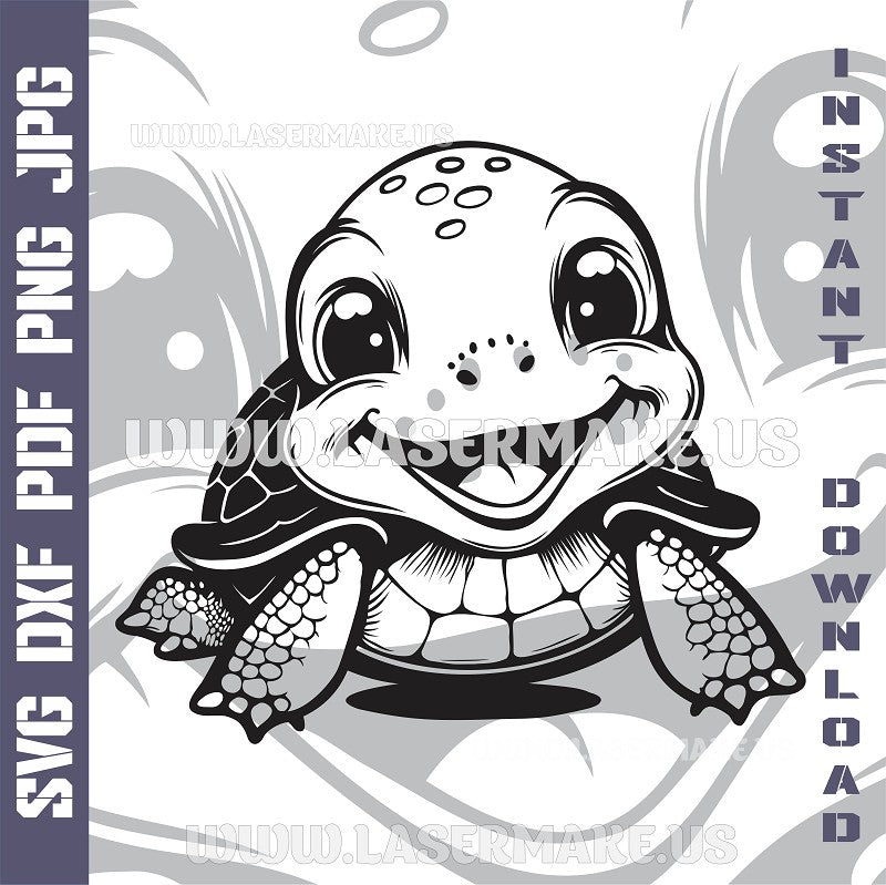 Funny Turtle SVG laser ready files - 3DWave.us