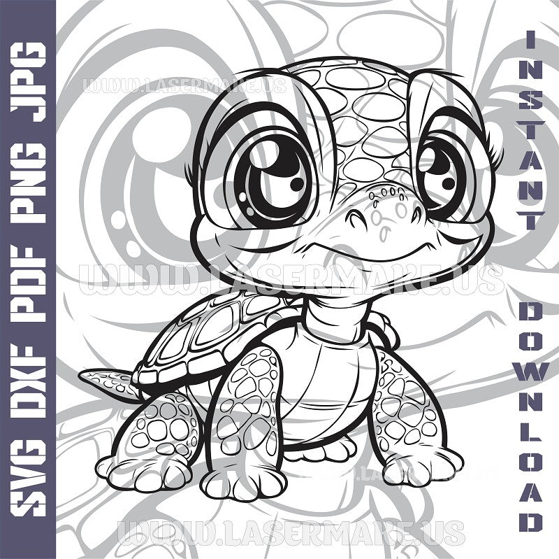 Funny Turtle SVG laser ready files - 3DWave.us