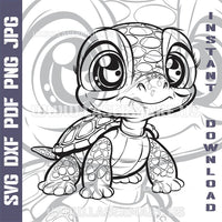 Thumbnail for Funny Turtle SVG laser ready files - 3DWave.us