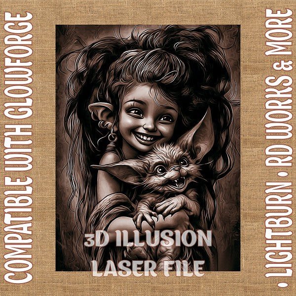 Funny Witch 3d illusion & laser - ready file - 3DWave.us