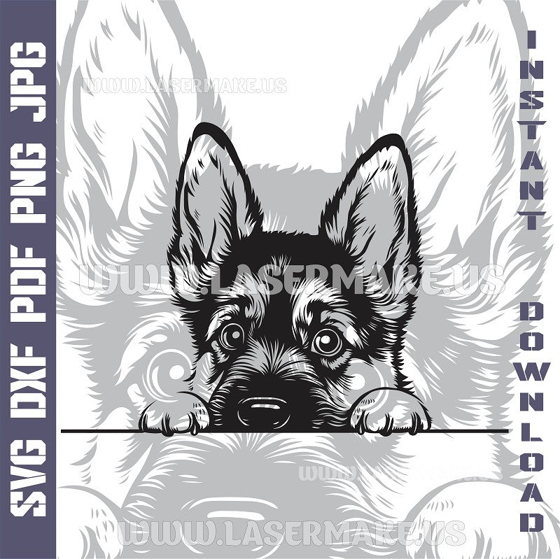 German Shepherd SVG laser ready files - 3DWave.us