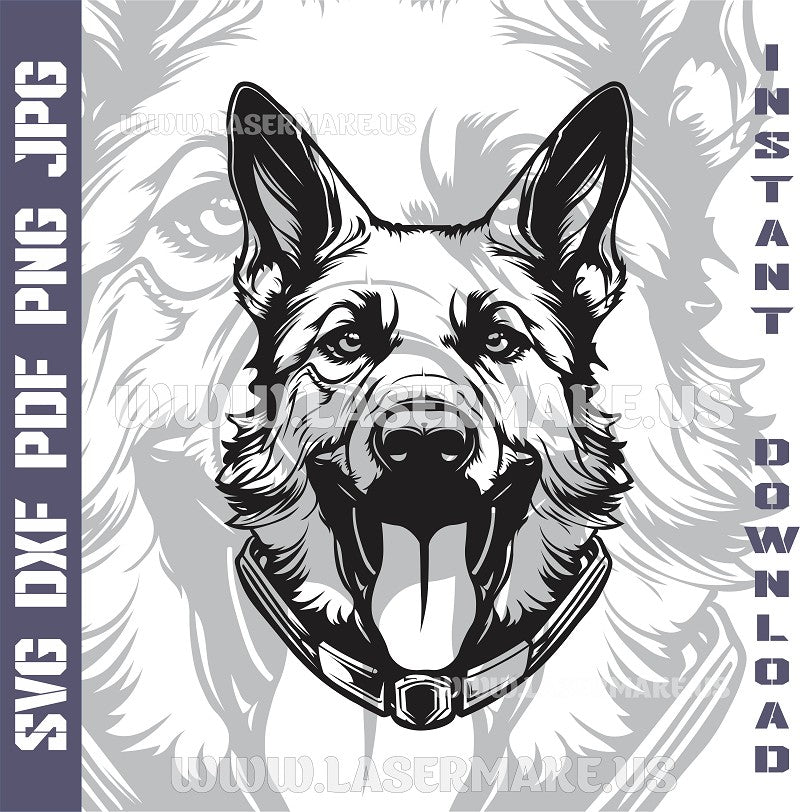 German Shepherd SVG laser ready files - 3DWave.us