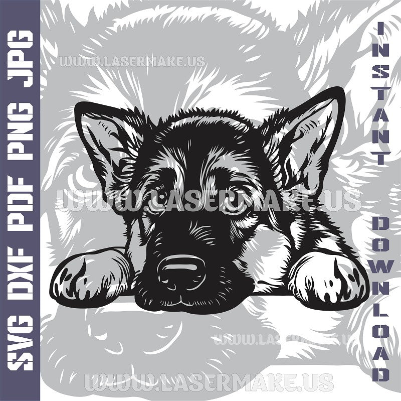 German Shepherd SVG laser ready files - 3DWave.us