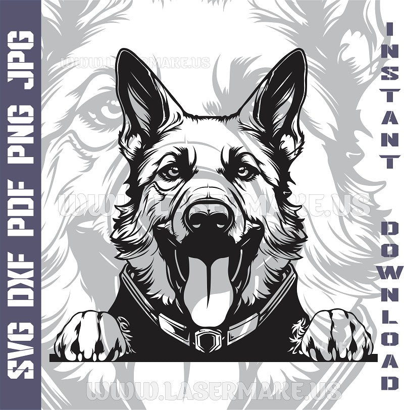 German Shepherd SVG laser ready files - 3DWave.us