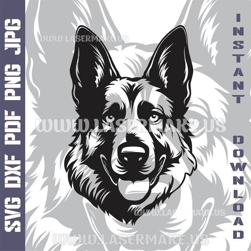 German Shepherd SVG laser ready files - 3DWave.us